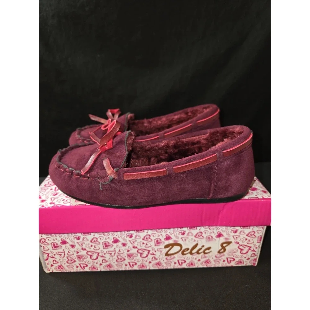 Crazy 8‎ Low Top Moccasin Boots Size 3Y Burgandy